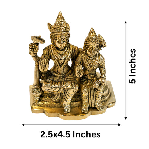 Brass Vishnu Lakshmi on Sheshnag Statue 1234g