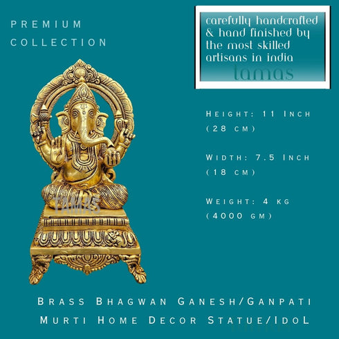 Tamas Brass Bhagwan Ganesh/Ganpati Murti Home Decor Statue/Idol