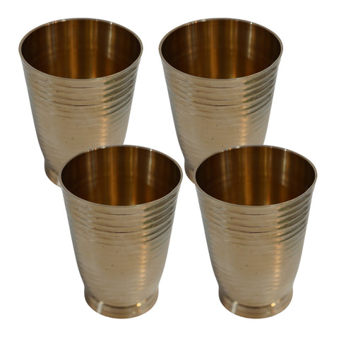 Pure Brass Handcrafted Tumbler Glass | Pack of 4