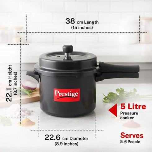Prestige Popular Svachh Hard Anodised Pressure Cooker 5.0 L
