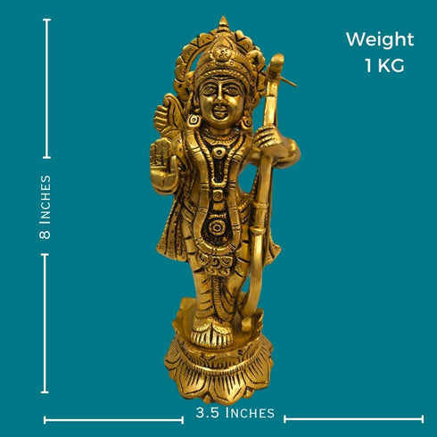 Tamas Brass lord rama with arrow and bow Statue/Idol|Free Premium Gift Box