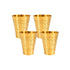 Pure Brass Embossed Design Lassi Glass | Pack of 4