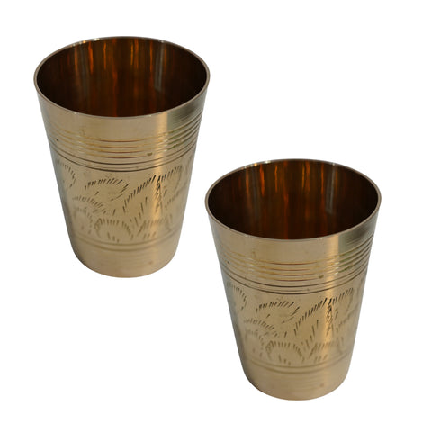 Pure Brass Lassi Drinking Glass | Pack of 4