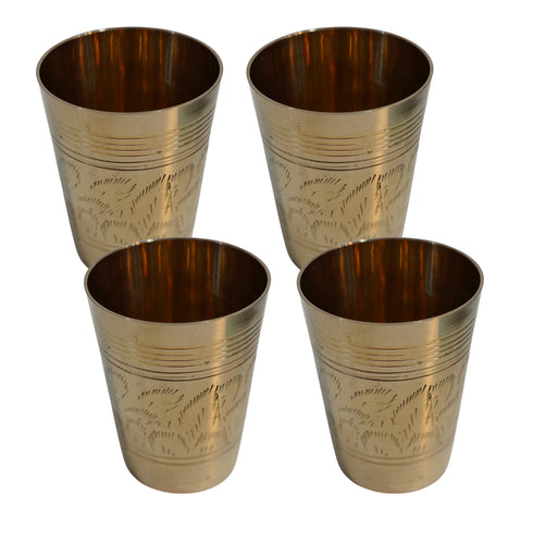 Pure Brass Lassi Drinking Glass | Pack of 4
