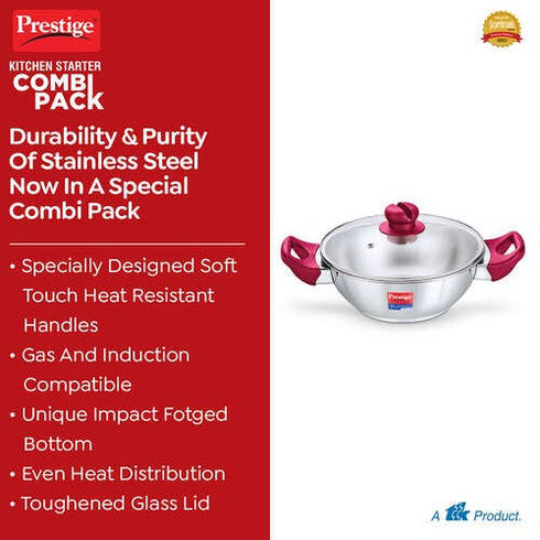 Prestige Popular Gas And Induction Compatible Pressure Cooker 3 L Platina