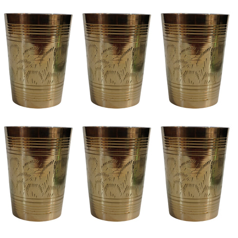 Pure Brass Lassi Drinking Glass | Pack of 6