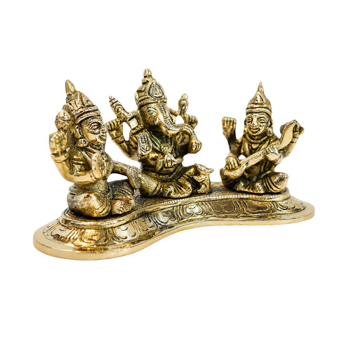 Brass Lakshmi Ganesha Auspicious Sculpture 1014g