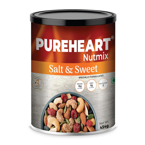Pureheart Nutmix Salt & Sweet Dry Fruits Premium Salted Mix Nuts (Cashews, Almonds, Raisins, Cranberries) Delicious & Crunchy Mixed Dry Fruits