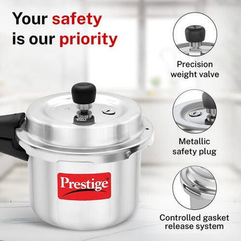 Prestige 3 Litre Aluminium Popular Svachh Outer Lid Pressure Cooker 3 L