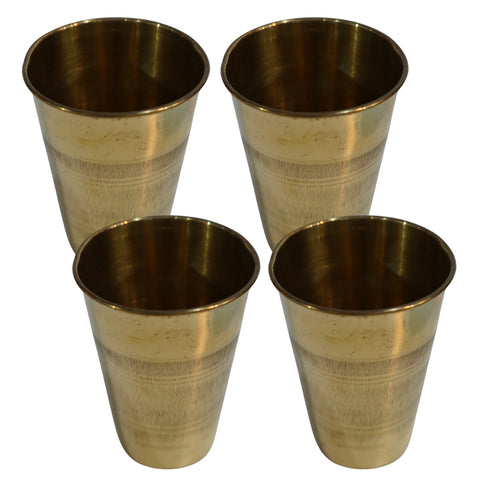 Pure Brass Lassi Drinking Glass | Pack of 4