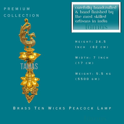 Tamas Brass Ten Wicks Peacock Lamp