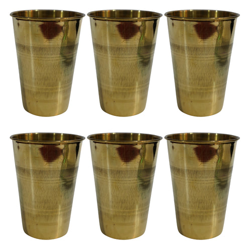 Pure Brass Lassi Drinking Glass | Pack of 6
