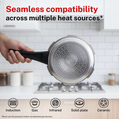 Prestige Popular Plus Aluminium Staight Wall Outer Lid Pressure Cooker 5 L Combo