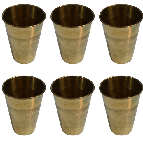 Pure Brass Lassi Drinking Glass | Pack of 6