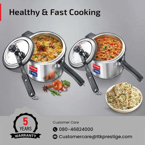 Prestige Tri-ply Svachh Inner Lid Pressure Cooker 5 L Combo