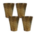 Pure Brass Embossed Design Lassi Glass | Pack of 4