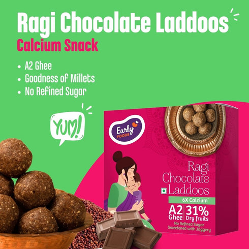 Early Foods Ragi Chocolate A2 Ghee Laddoos