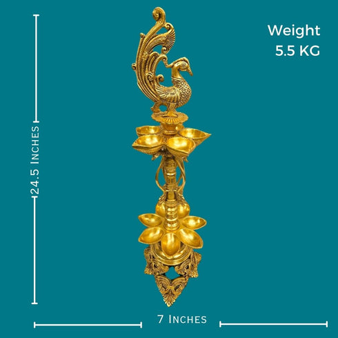Tamas Brass Ten Wicks Peacock Lamp