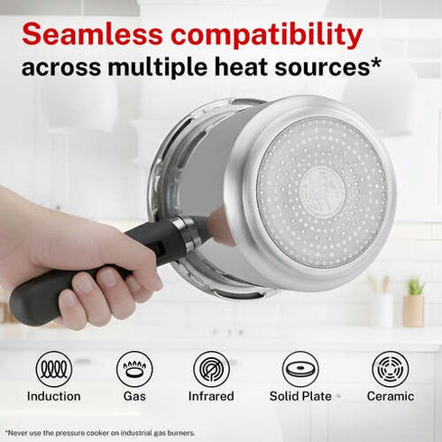 Prestige Svachh Aluminium Anti Bulge Gas And Induction Compatible Pressure Cooker 3 L Silver
