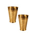 Pure Brass Embossed Design Lassi Glass | Pack of 2