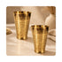 Pure Brass Embossed Design Lassi Glass | Pack of 4