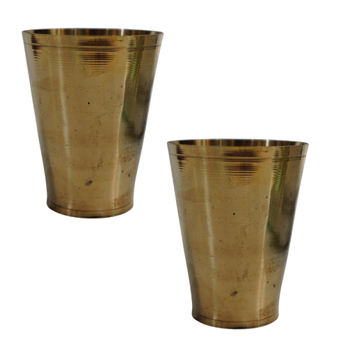Pure Brass Plain Lassi Glass | Pack of 2