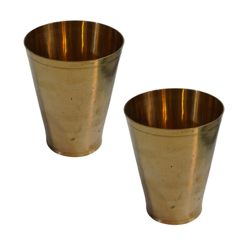 Pure Brass Plain Lassi Glass | Pack of 2