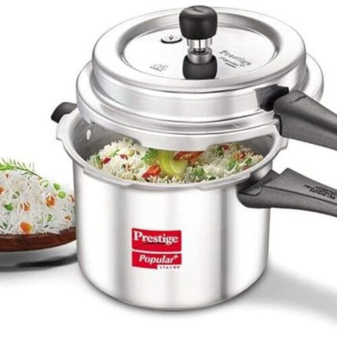 Prestige Popular Svachh Kitchen Starter Combi Pack 5 L 3 L Outer Lid Induction Bottom Pressure Cooker Combo