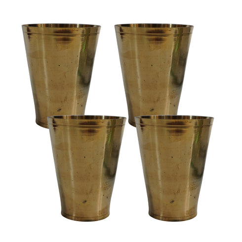 Pure Brass Plain Lassi Glass | Pack of 4