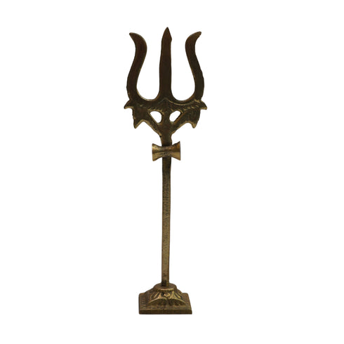Brass Damru Trishul on Stand 25g (pack of 2 pcs)