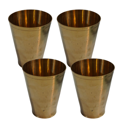 Pure Brass Plain Lassi Glass | Pack of 4