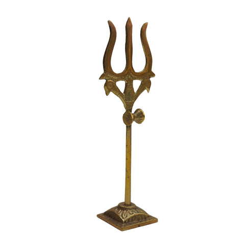 Brass Damru Trishul on Stand 25g (pack of 2 pcs)
