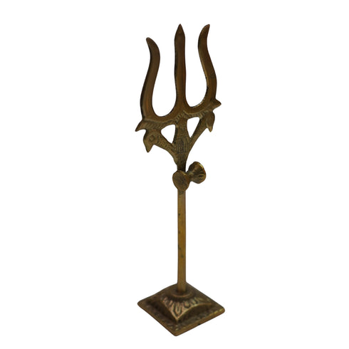 Brass Damru Trishul on Stand 25g (pack of 2 pcs)