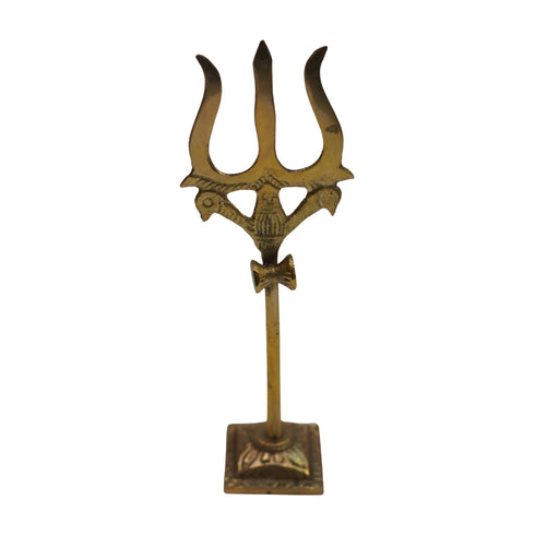 Brass Damru Trishul on Stand 25g (pack of 2 pcs)