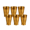 Pure Brass Embossed Design Lassi Glass | Pack of 6