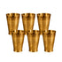 Pure Brass Embossed Design Lassi Glass | Pack of 6