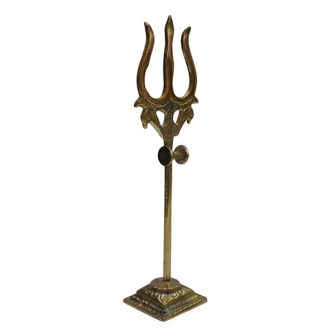 Brass Damru Trishul on Stand 37g (pack of 2 pcs)