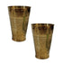 Pure Brass Embossed Design Lassi Glass | Pack of 2