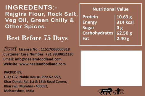Neelam Foodland Farali Rajgira Khakhra