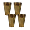 Pure Brass Embossed Design Lassi Glass | Pack of 4