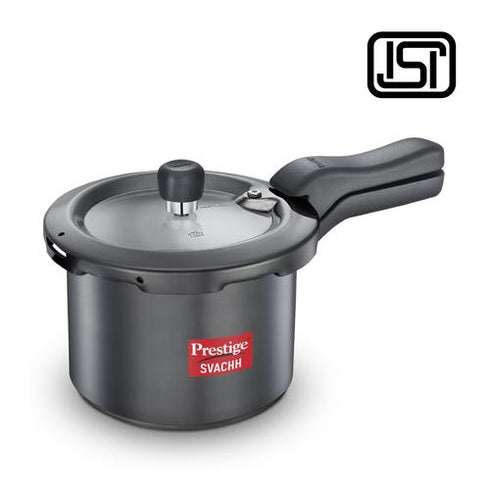 Prestige Svachh Hard Anodised Spillage Control Pressure Cooker 5 L Black