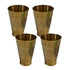 Pure Brass Embossed Design Lassi Glass | Pack of 4