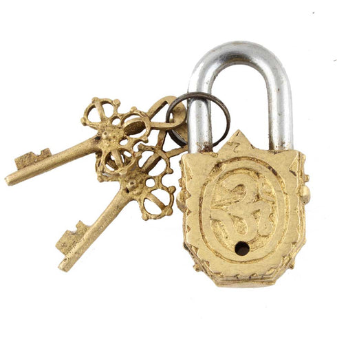 Brass Ganesha Decorative Lock With Keys In Pair