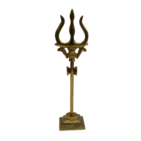 Brass Damru Trishul on Stand 94g (pack of 2 pcs)