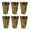 Pure Brass Embossed Design Lassi Glass | Pack of 6
