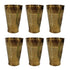 Pure Brass Embossed Design Lassi Glass | Pack of 6