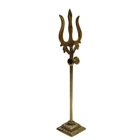 Brass Damru Trishul on Stand 94g (pack of 2 pcs)