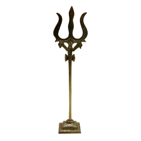 Brass Damru Trishul on Stand 94g (pack of 2 pcs)