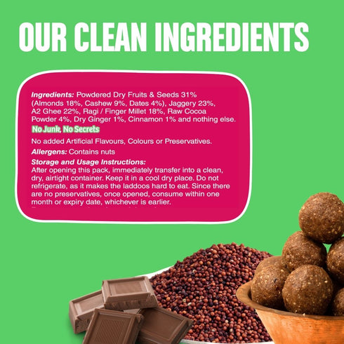 Early Foods Ragi Chocolate A2 Ghee Laddoos