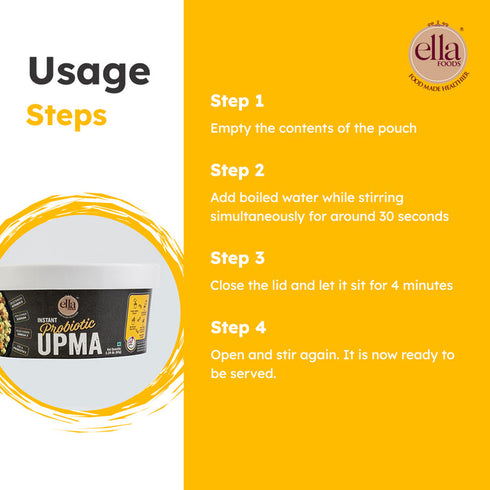 Ella Foods Instant Probiotic Upma |Added Pre And Probiotics